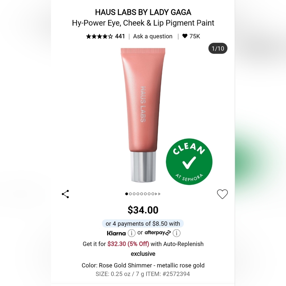 New Haus Labs By Lady Gaga Rose Gold Shimmer Cream Eyeshadow